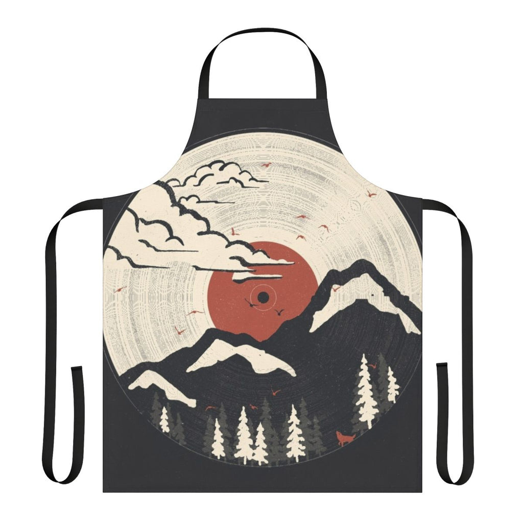 Rustic mountain-themed apron with nature and wildlife imagery