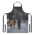 Red Western-style apron with Palomino horse and Tall Trees design
