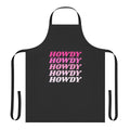 A rustic, western-style apron with a "howdy" design, perfect for cowboys and country enthusiasts