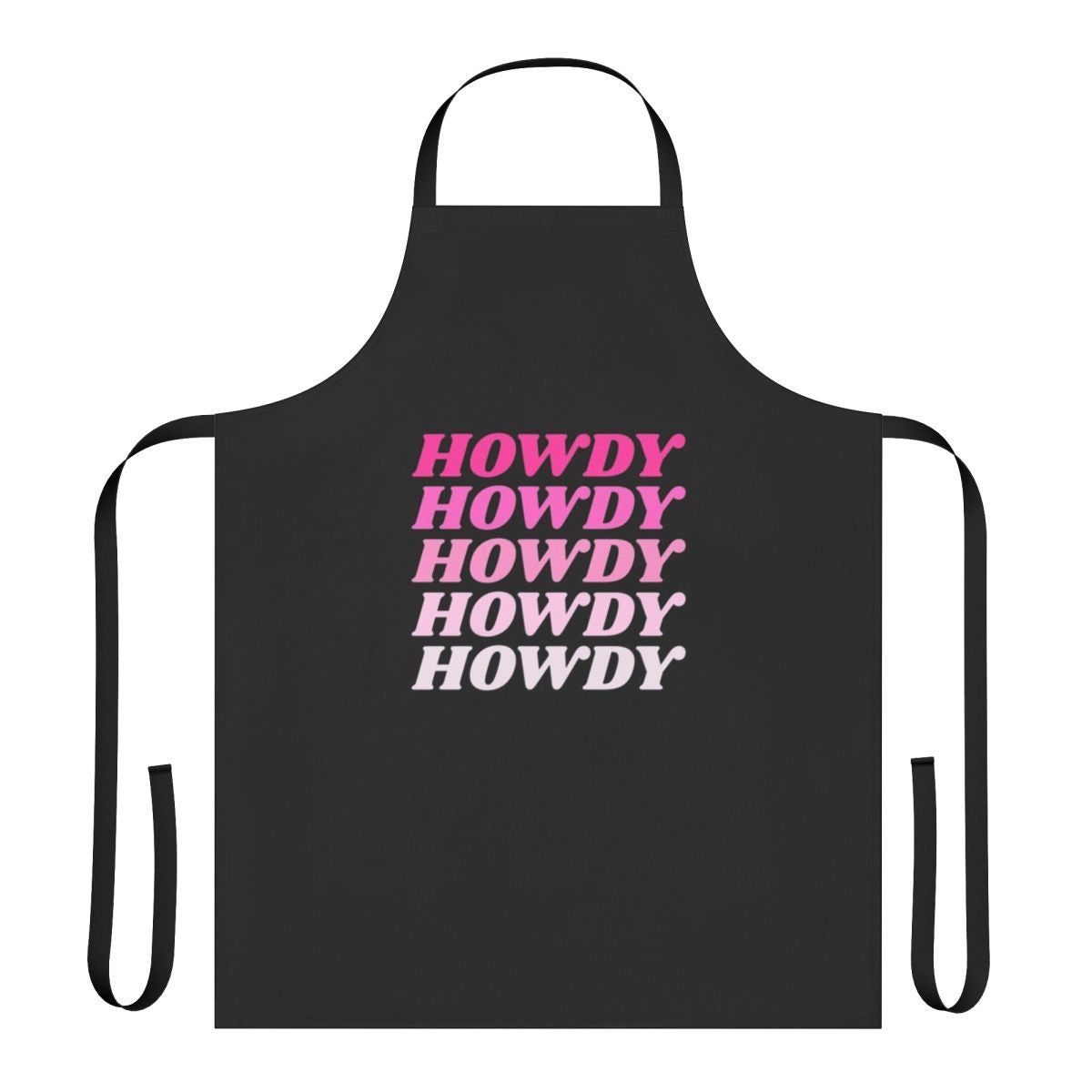 A rustic, western-style apron with a "howdy" design, perfect for cowboys and country enthusiasts