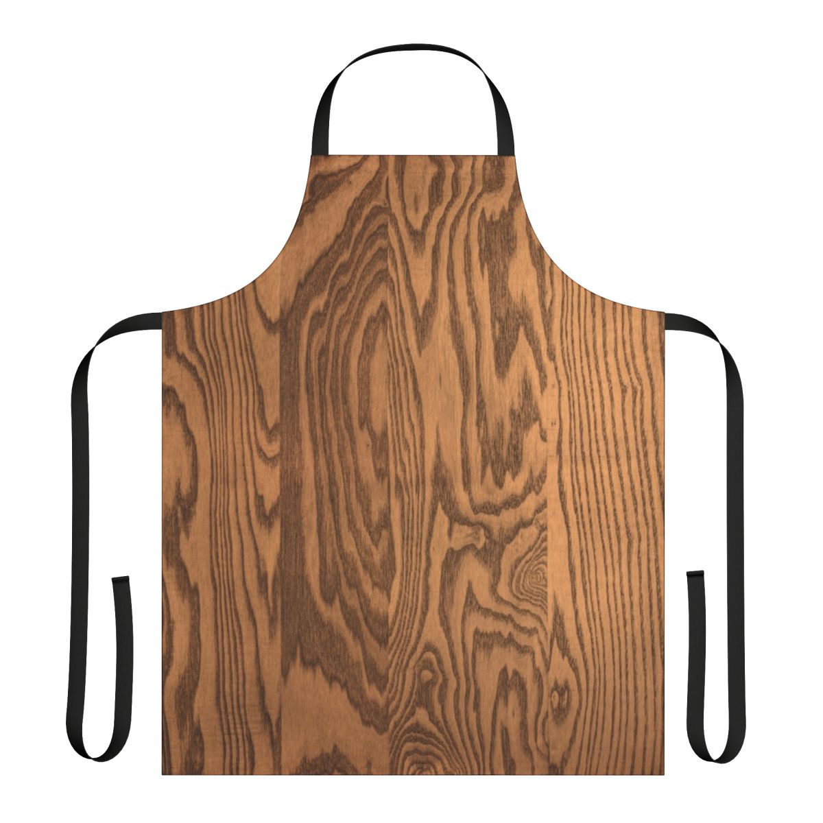 Closeup of a rustic wooden apron with natural wood grain