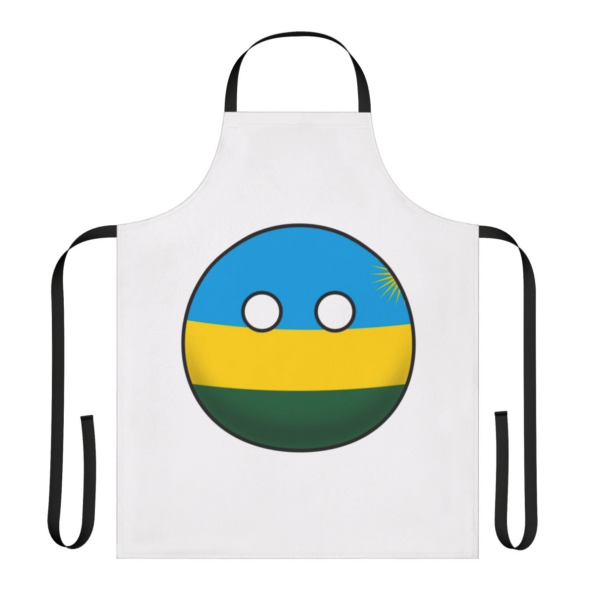 Rwanda Countryball Design Printed Apron