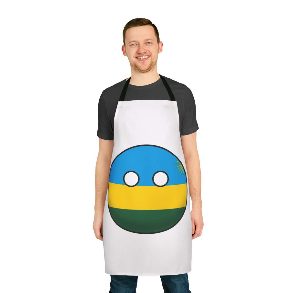 Rwanda Countryball Design Printed Apron