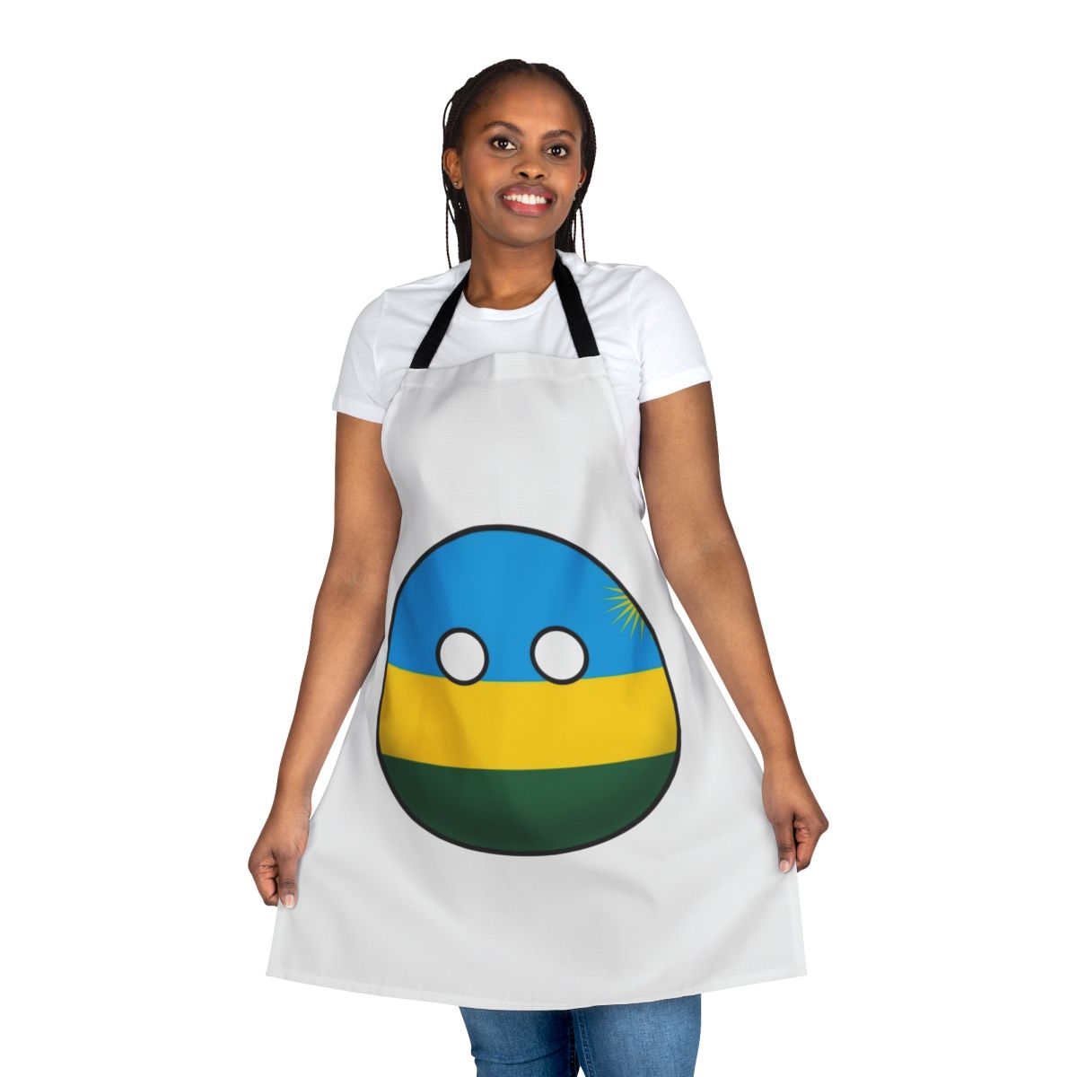 Rwanda Countryball Design Printed Apron