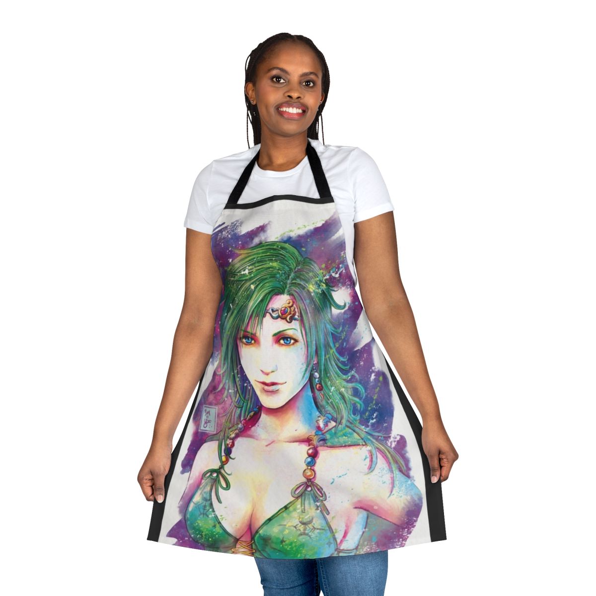 Rydia-inspired apron featuring the character from the Final Fantasy FFIV video game series