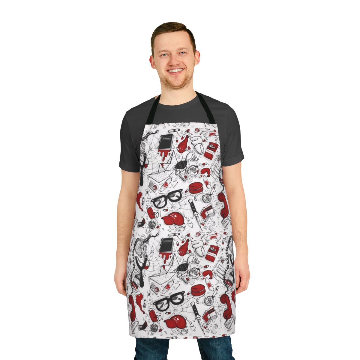 S Club Inspired Repeating Pattern Apron for Horror Fans