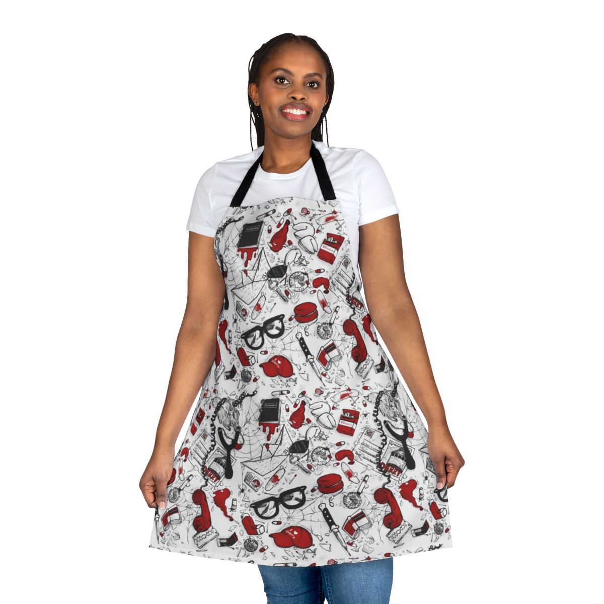 S Club Inspired Repeating Pattern Apron for Horror Fans