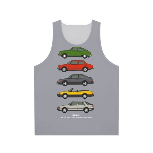 Saab classic car outline illustration unisex tank top