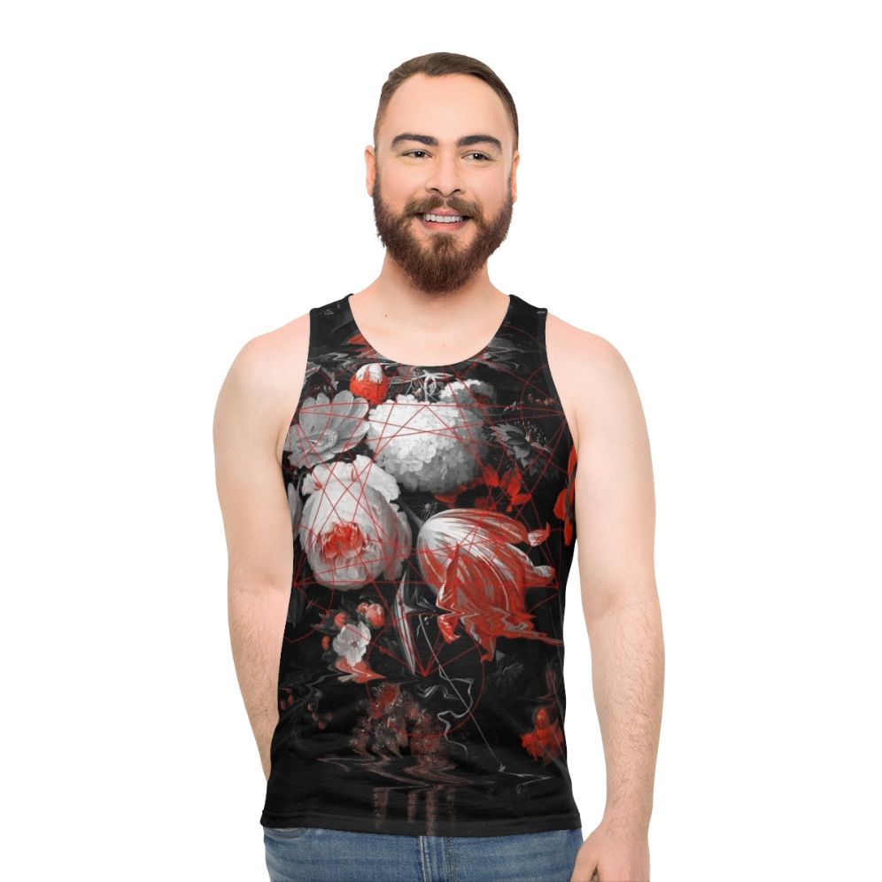 Unisex sacred geometry floral tank top