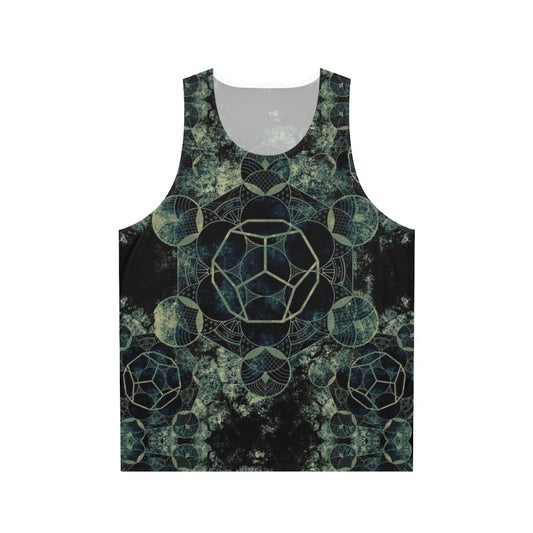 Sacred geometry mandala design on unisex tank top