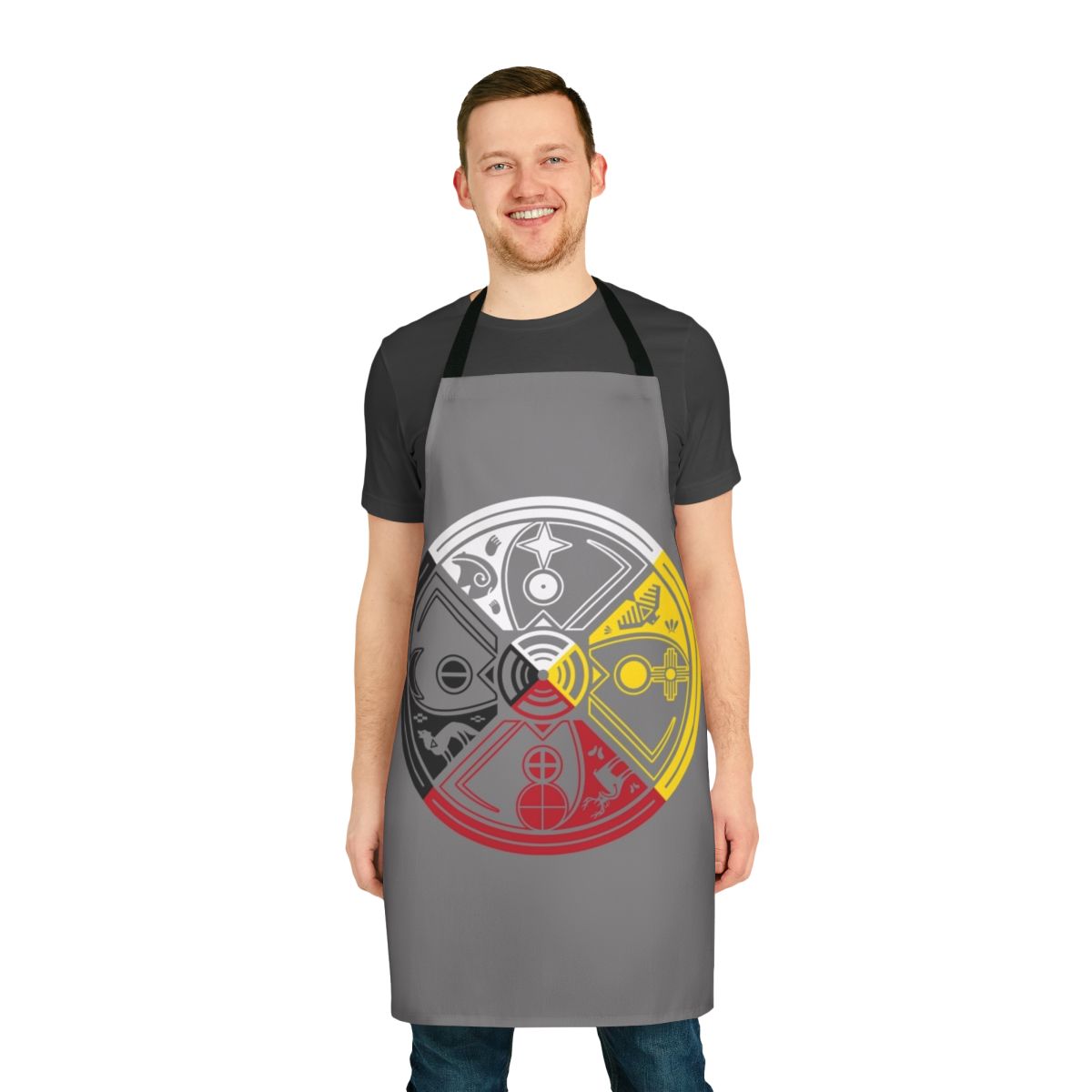 Sacred Hoop Medicine Wheel Apron with Native American Spiritual Symbols