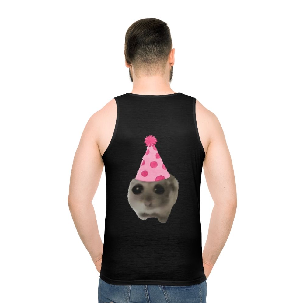 Sad hamster birthday party viral meme unisex tank top
