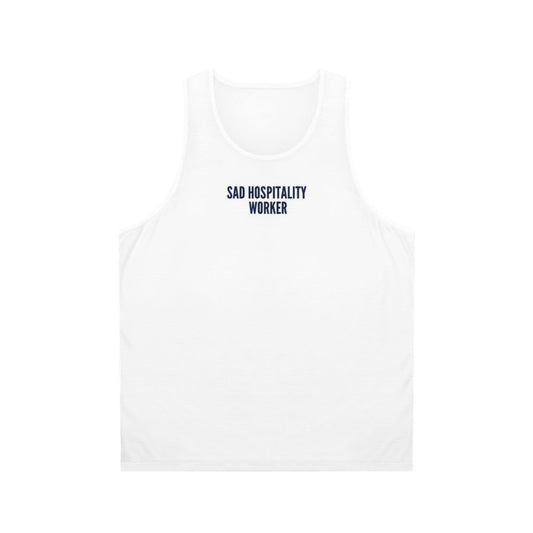 Sad Hospitality Worker Unisex Tank Top
