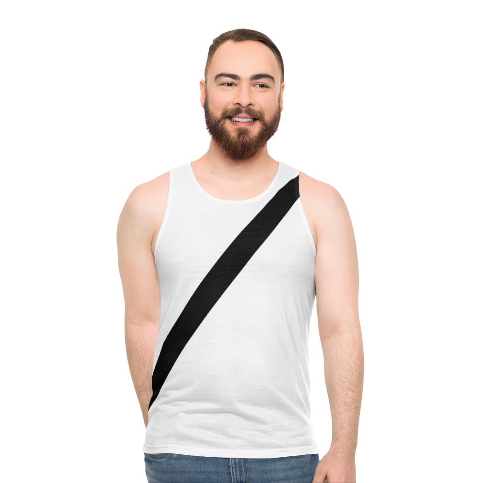 Unisex tank top with safety belt car seat belt design