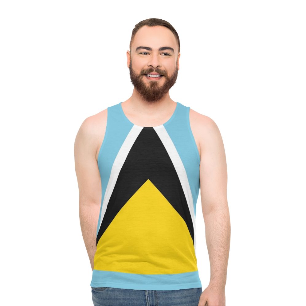 Saint Lucia flag unisex tank top