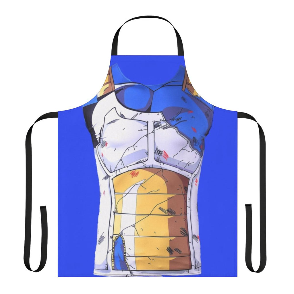 Saiyan armor-inspired apron with Vegeta fan art design