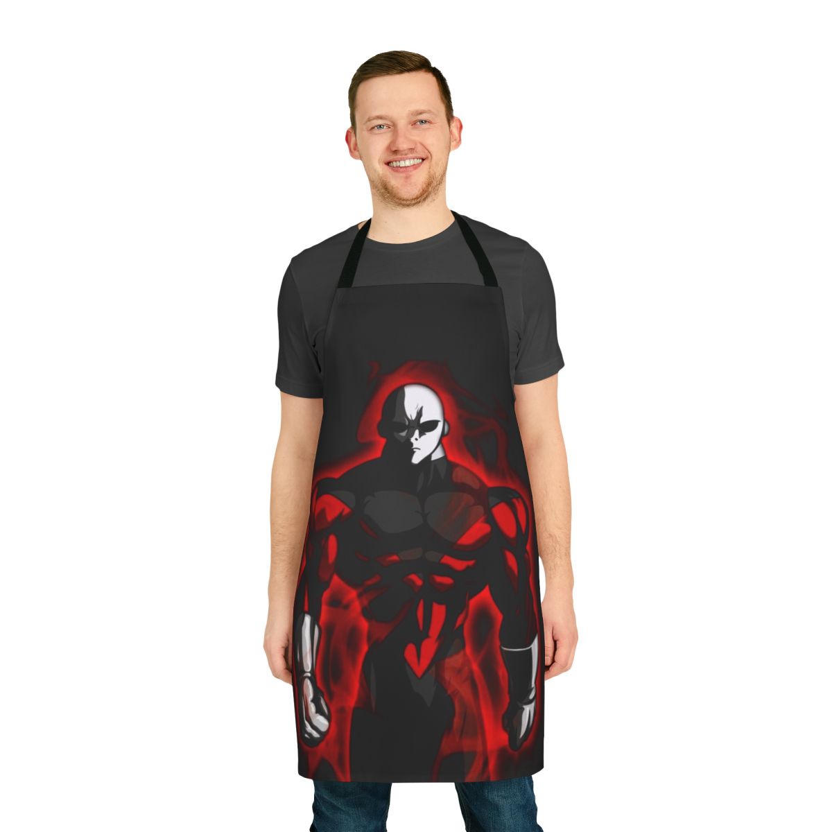Dragon Ball inspired apron featuring a Saiyan warrior design