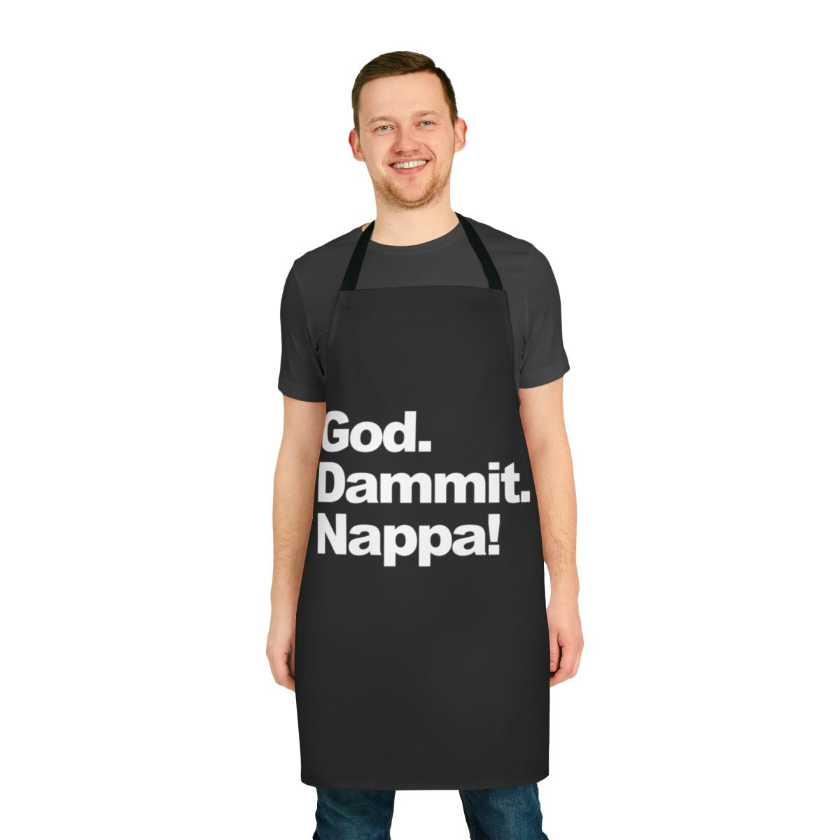 Saiyan Warrior Apron with "God Dammit Nappa" Parody Design
