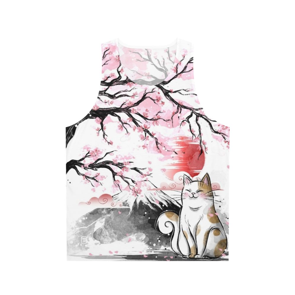Sakura Cat Unisex Tank Top