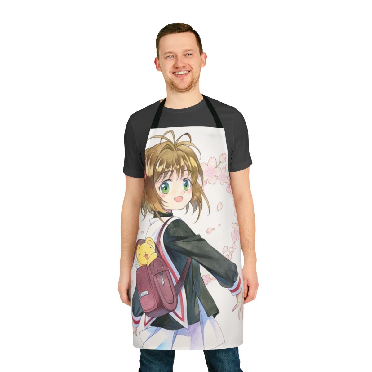 Elegant Sakura-themed apron, featuring beloved Cardcaptor Sakura characters