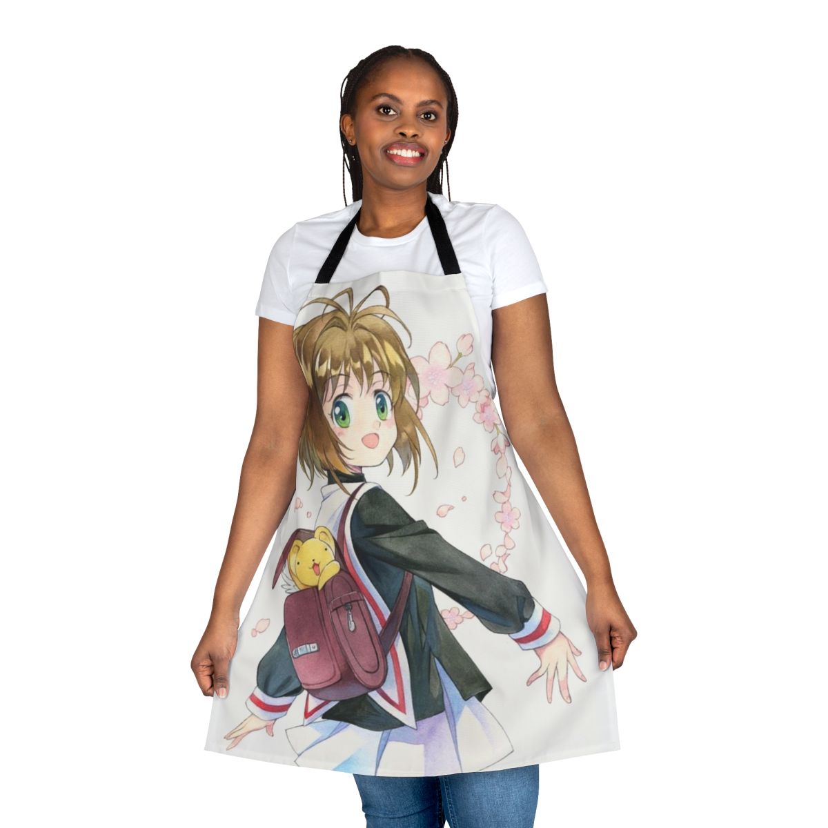 Elegant Sakura-themed apron, featuring beloved Cardcaptor Sakura characters
