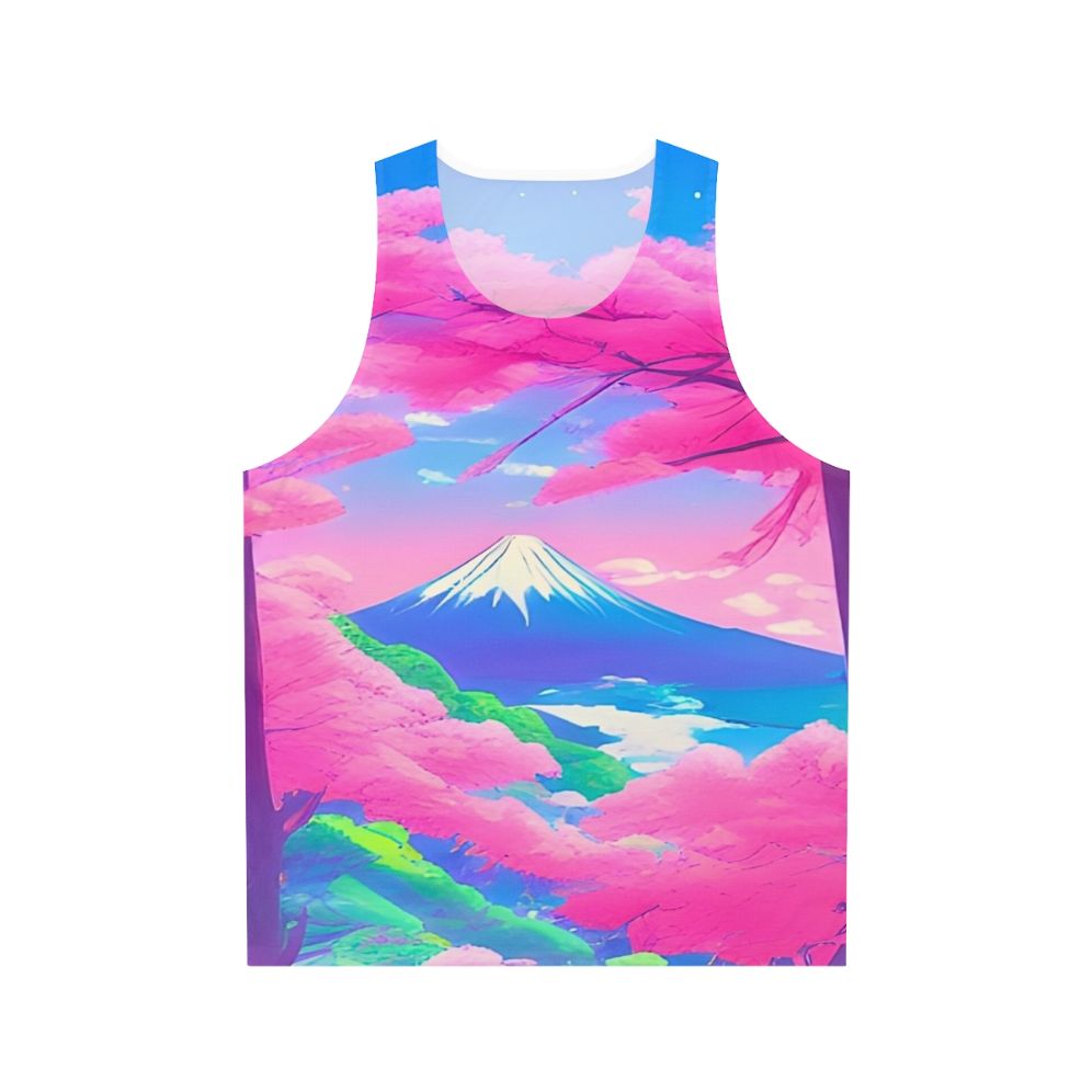 Sakura landscape unisex tank top