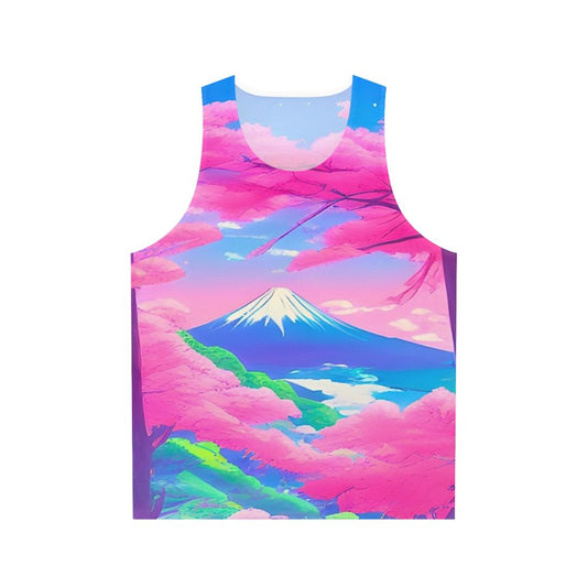 Sakura landscape unisex tank top