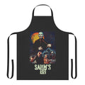 A black apron with a "Salem's Lot" inspired horror design, featuring vampires and other spooky elements.