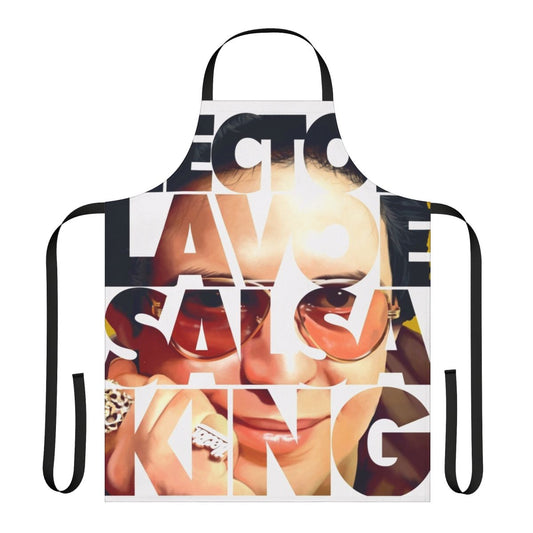 Salsa music-themed kitchen apron featuring Hector Lavoe, the "Sala King"