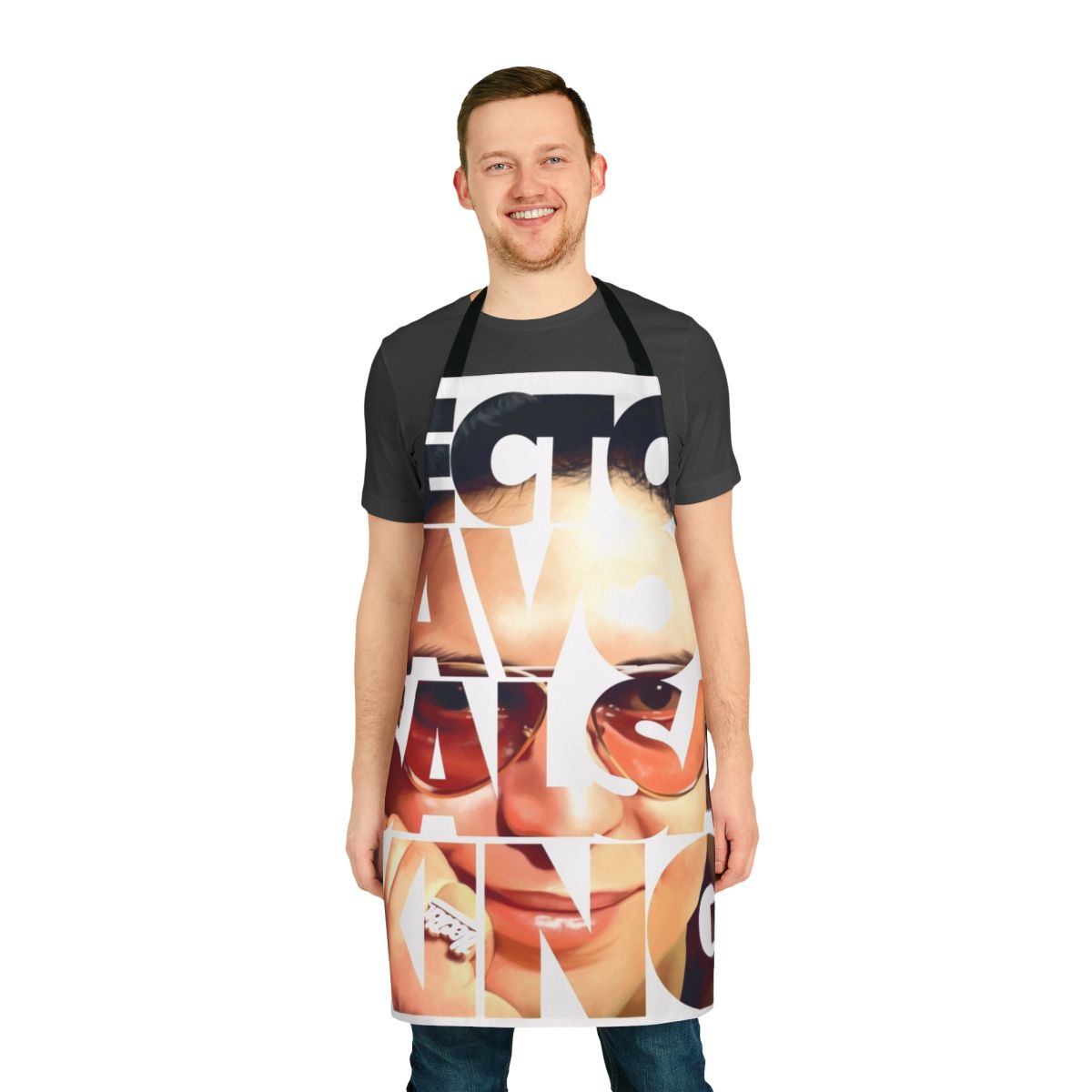 Salsa music-themed kitchen apron featuring Hector Lavoe, the "Sala King"