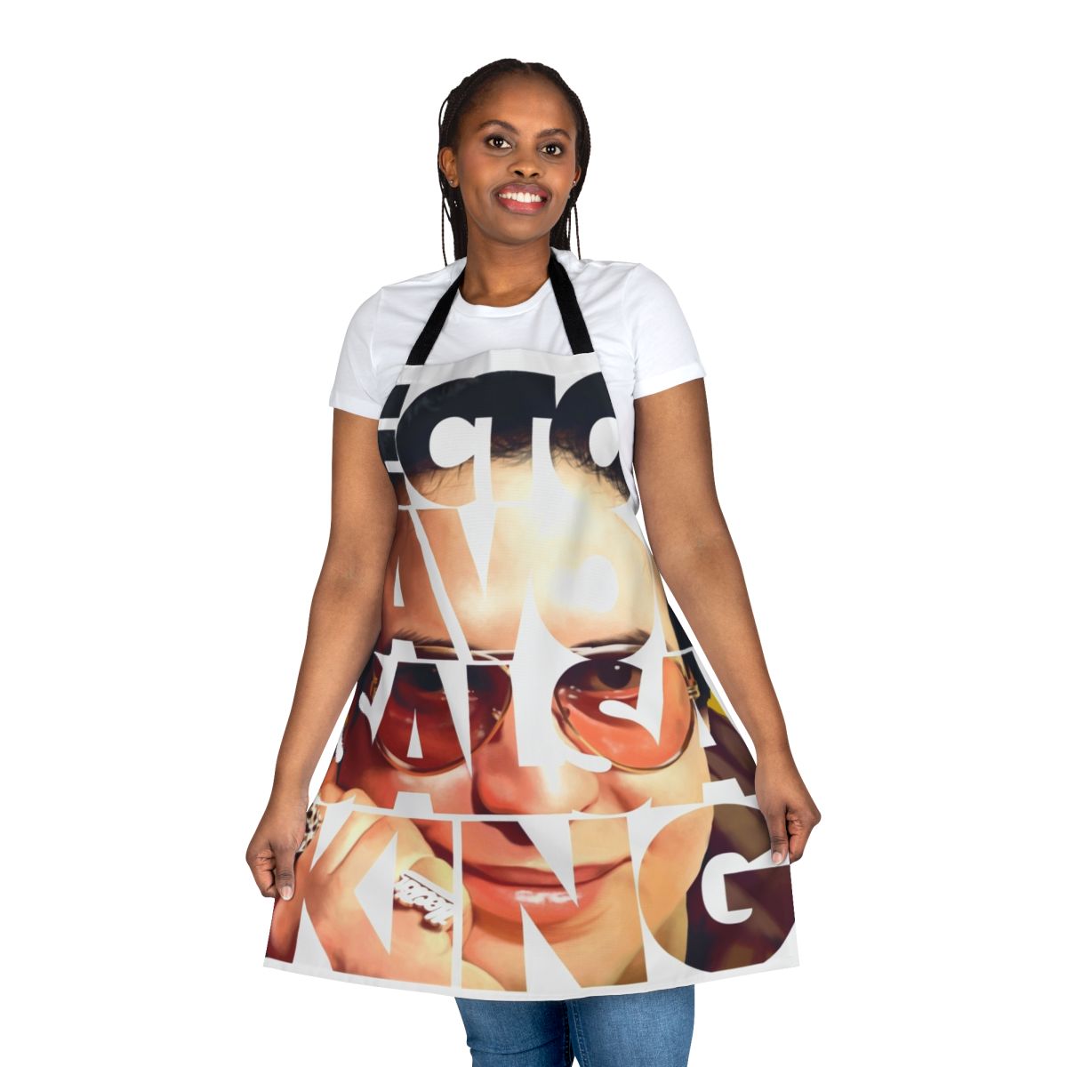 Salsa music-themed kitchen apron featuring Hector Lavoe, the "Sala King"