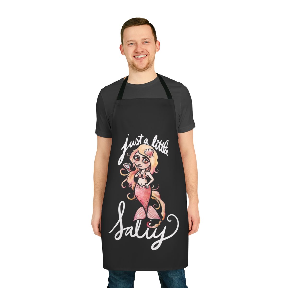 Salty mermaid-themed apron with a whimsical design