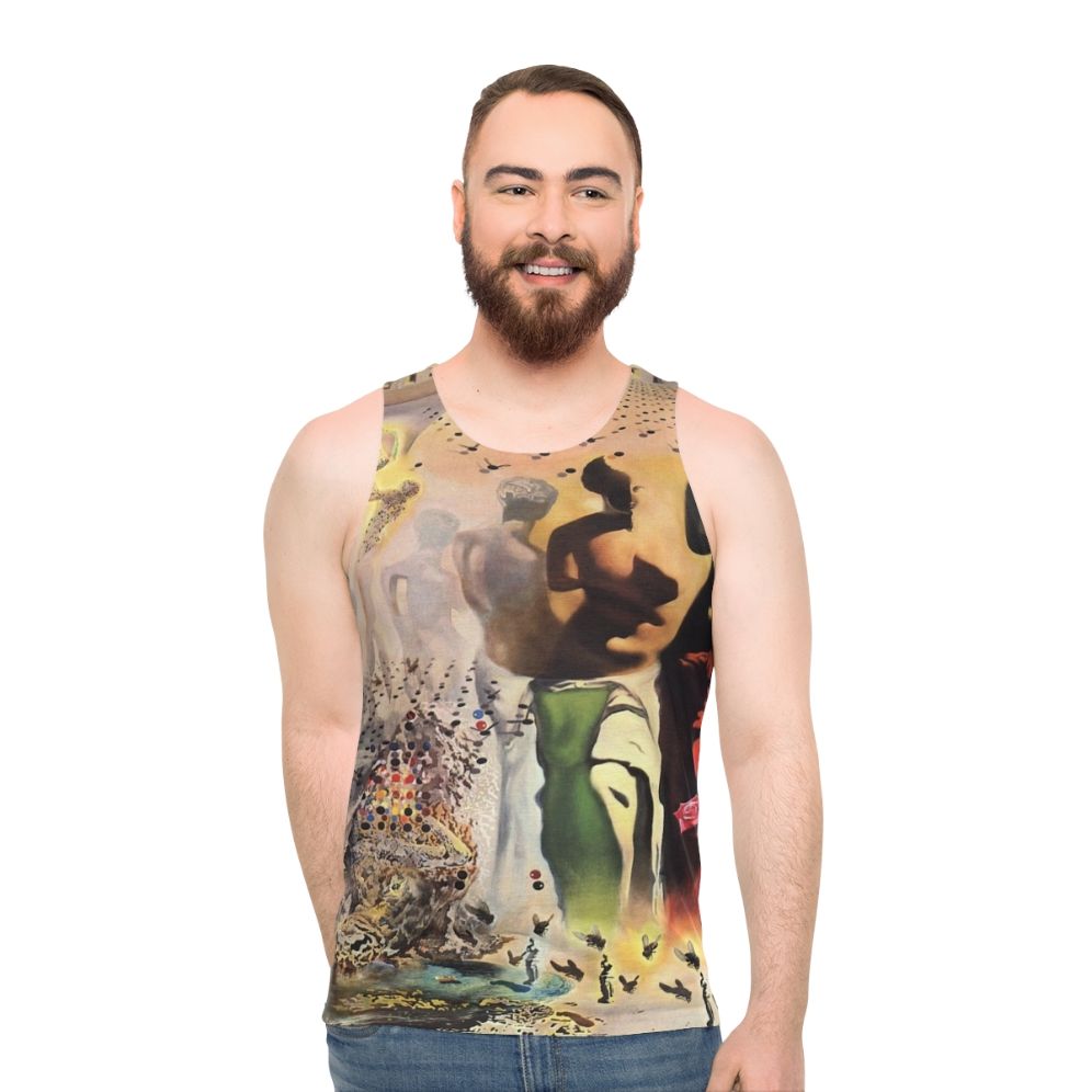 Salvador Dali's surrealist masterpiece "The Hallucinogenic Toreador" on a unisex tank top