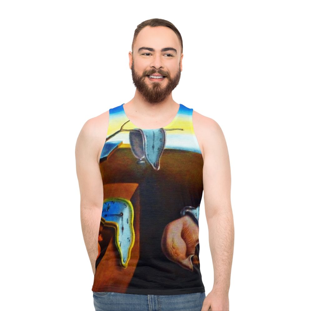 Unisex tank top featuring the iconic surreal masterpiece "The Persistence of Memory" by Salvador Dali
