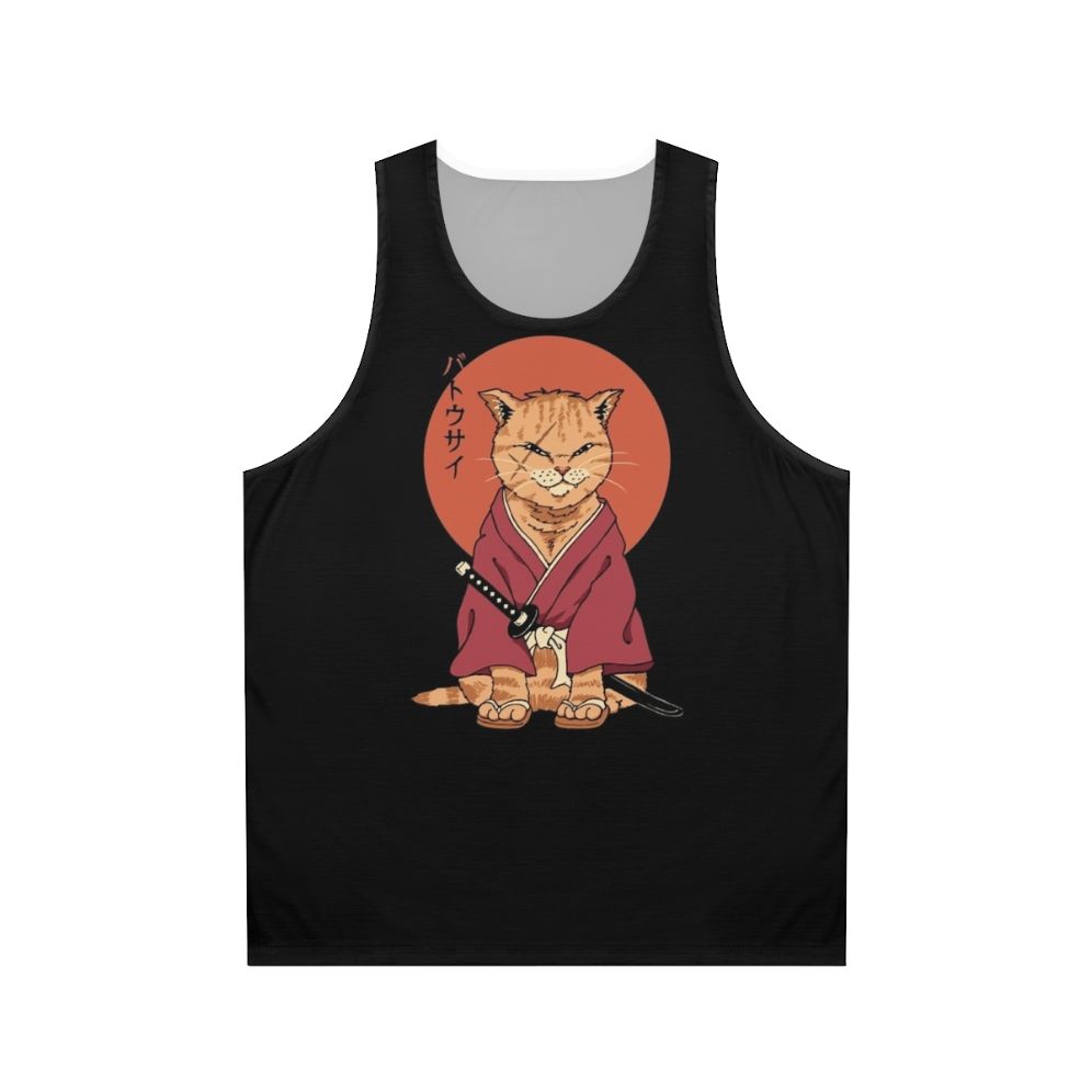 Samurai cat unisex tank top