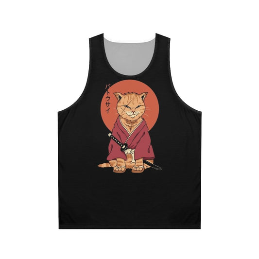 Samurai cat unisex tank top
