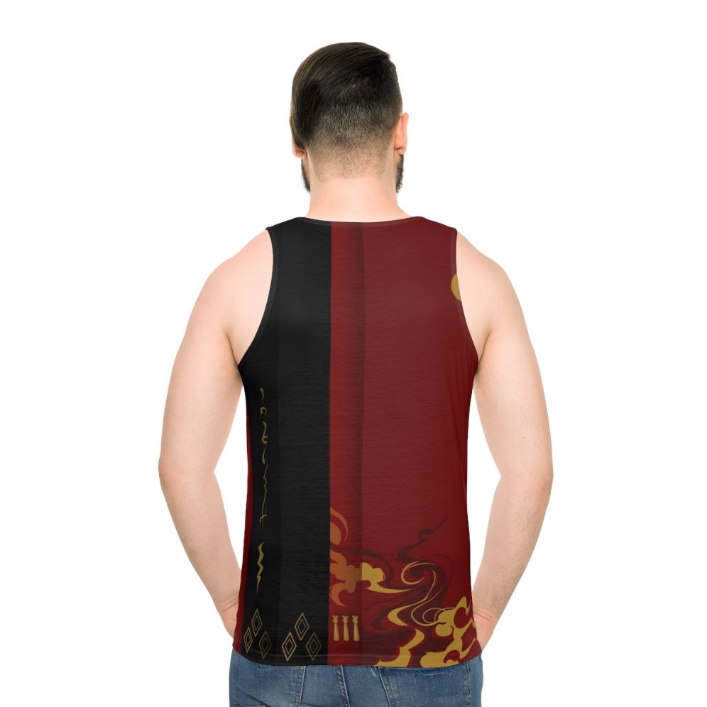 Samurai-inspired unisex tank top with Japanese kimono design