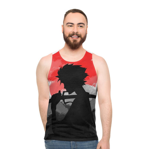 Samurai warrior sunset unisex tank top