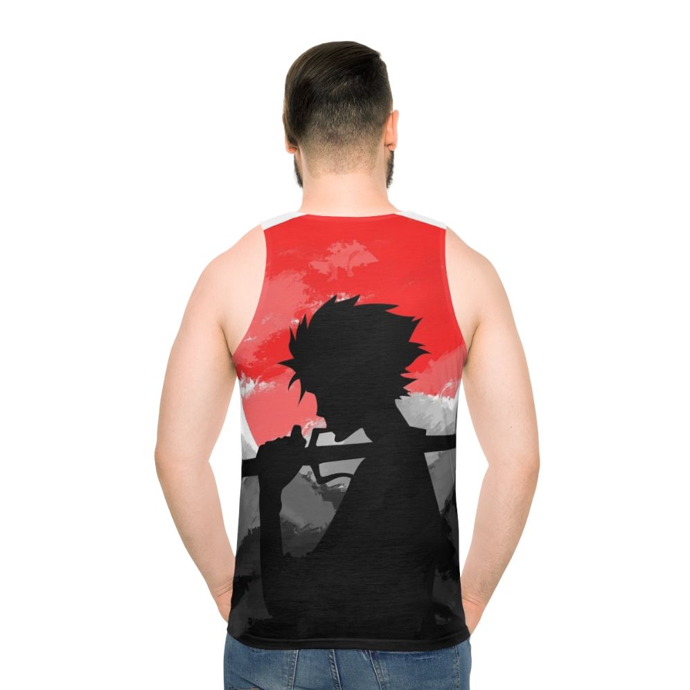 Samurai warrior sunset unisex tank top