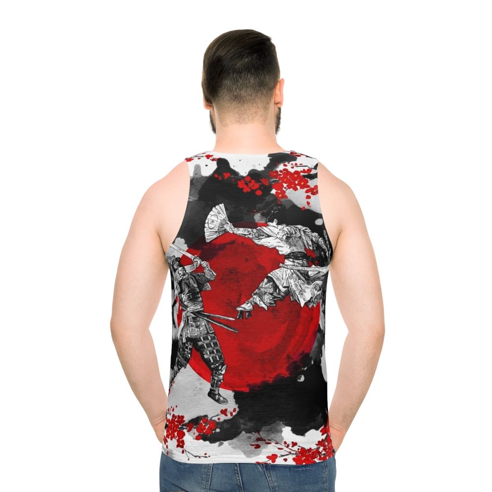 Samurai warrior unisex tank top with Japanese inspired design