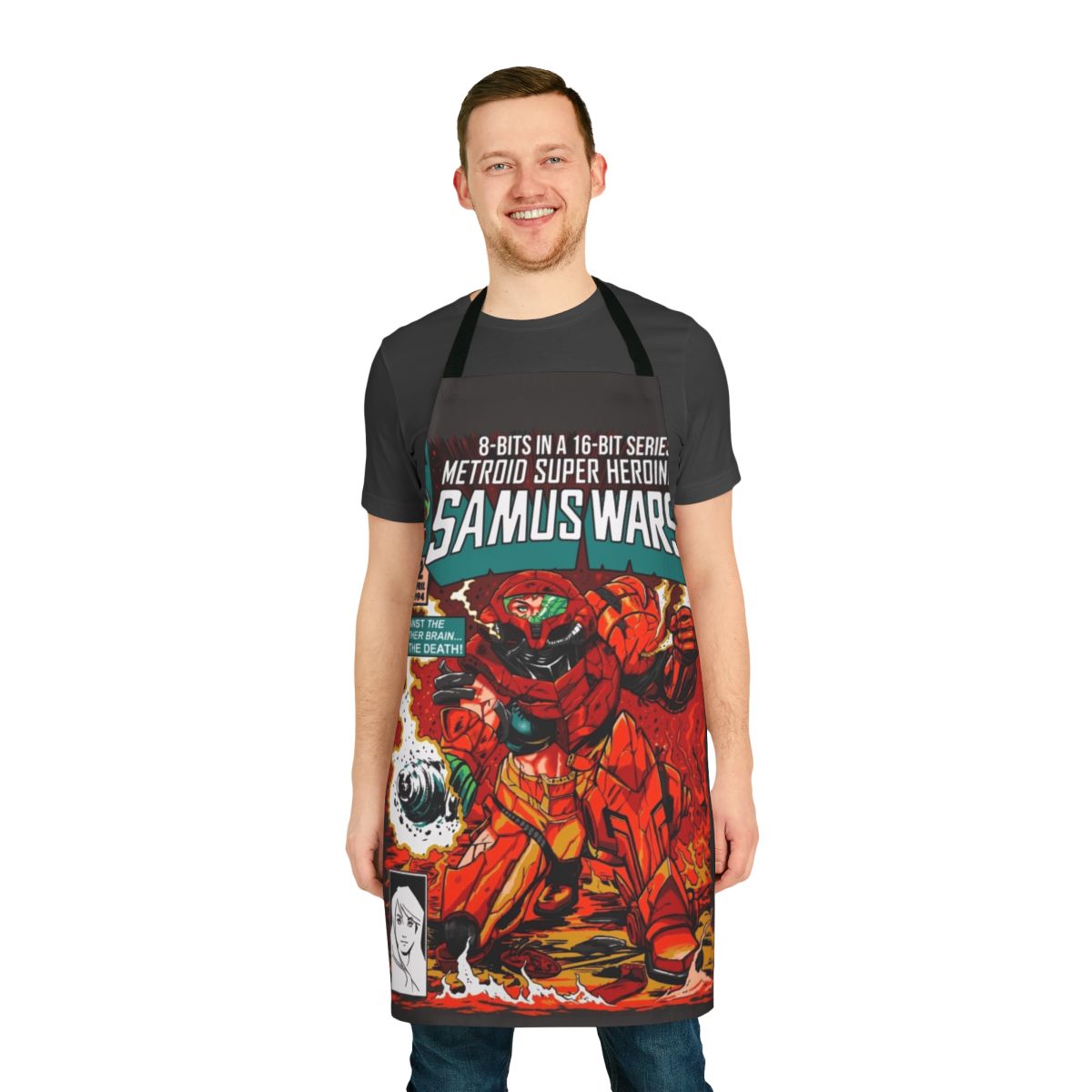 Samus-Inspired Apron featuring Metroid characters and elements