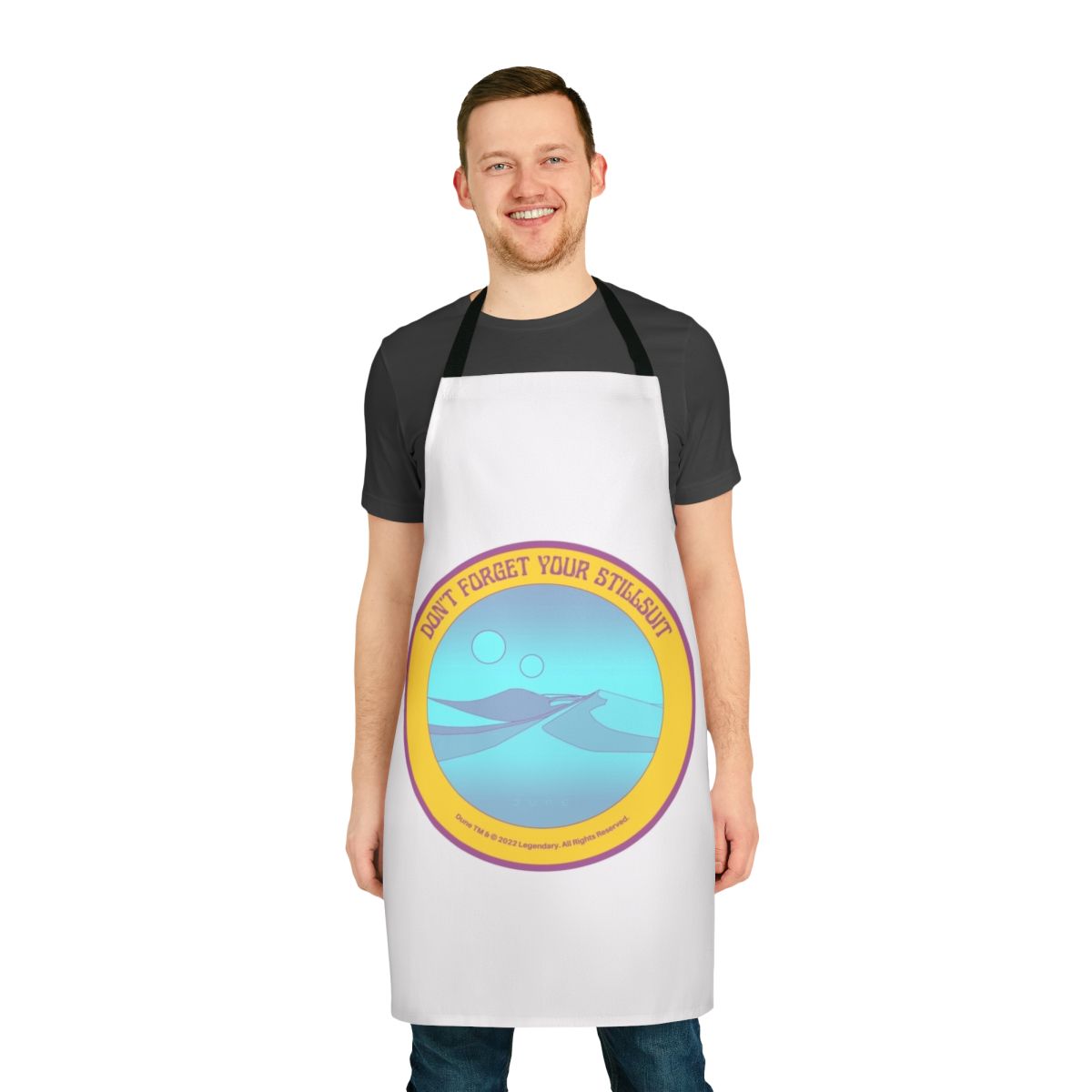 Dune-inspired desert apron with sandworm design