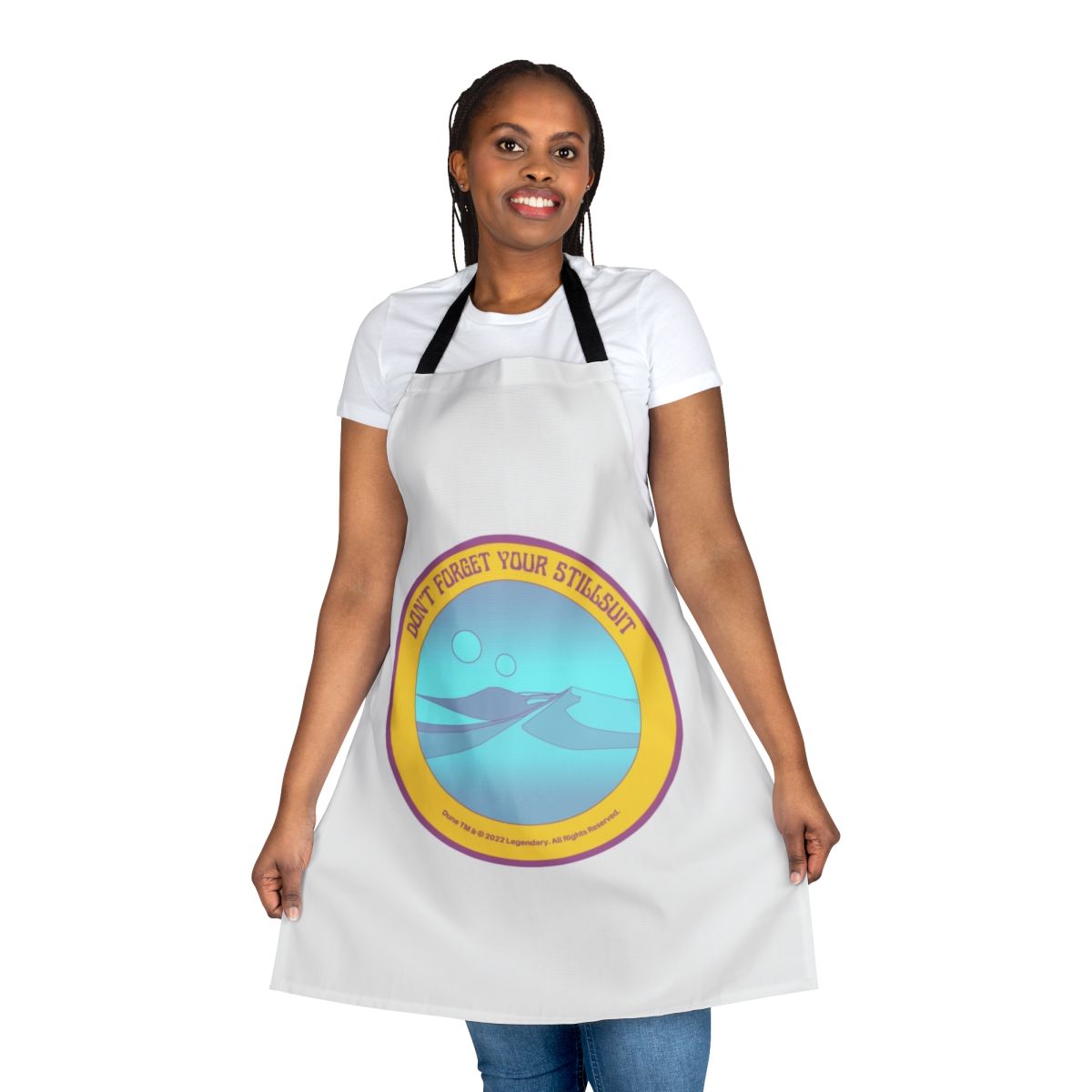 Dune-inspired desert apron with sandworm design