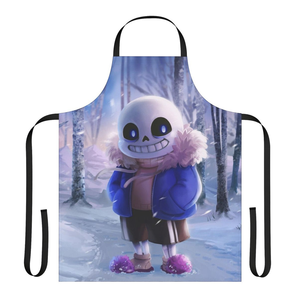 Undertale-inspired apron with the character Sans' iconic design