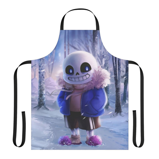 Undertale-inspired apron with the character Sans' iconic design