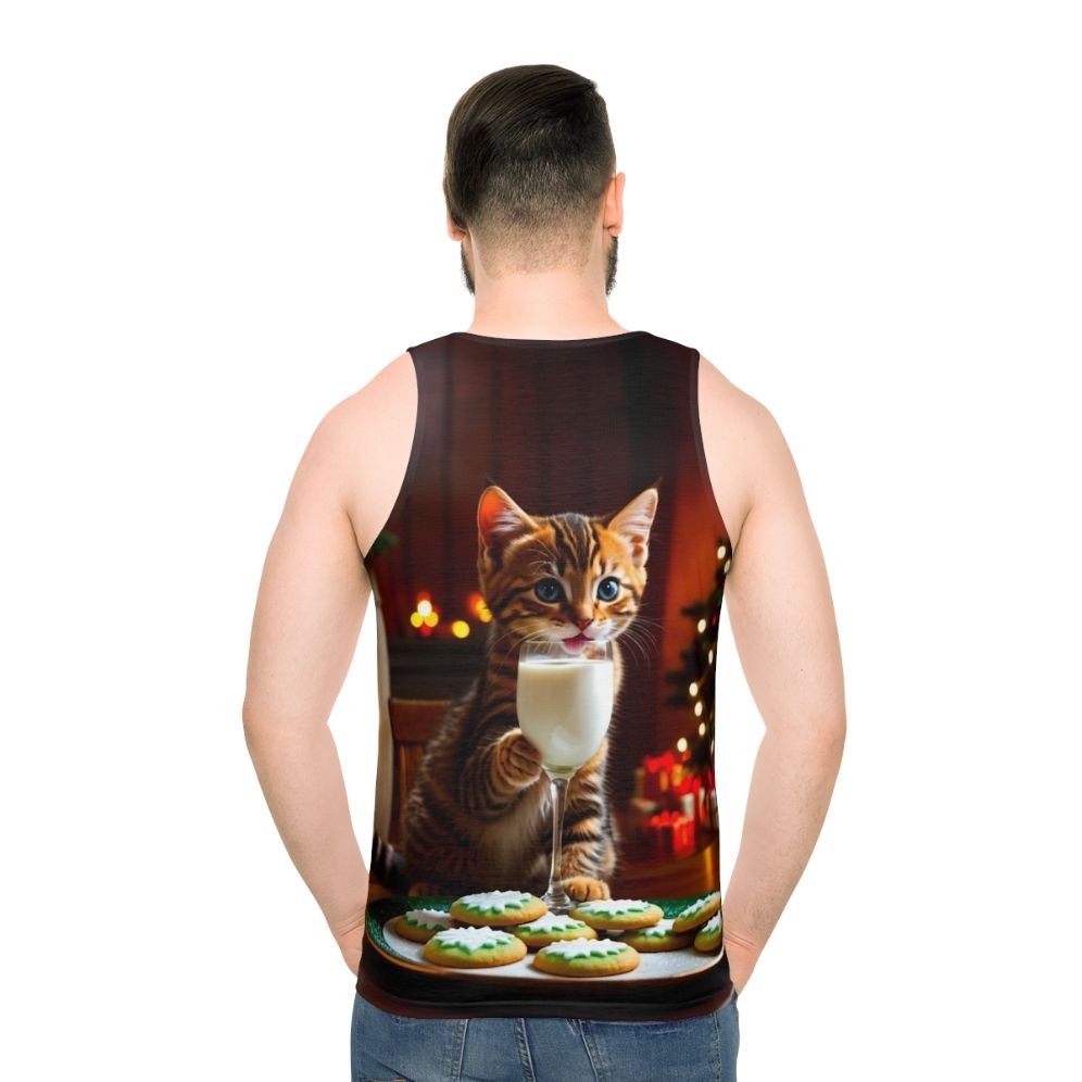 Santa's Secret Helper Unisex Christmas Cat Tank Top
