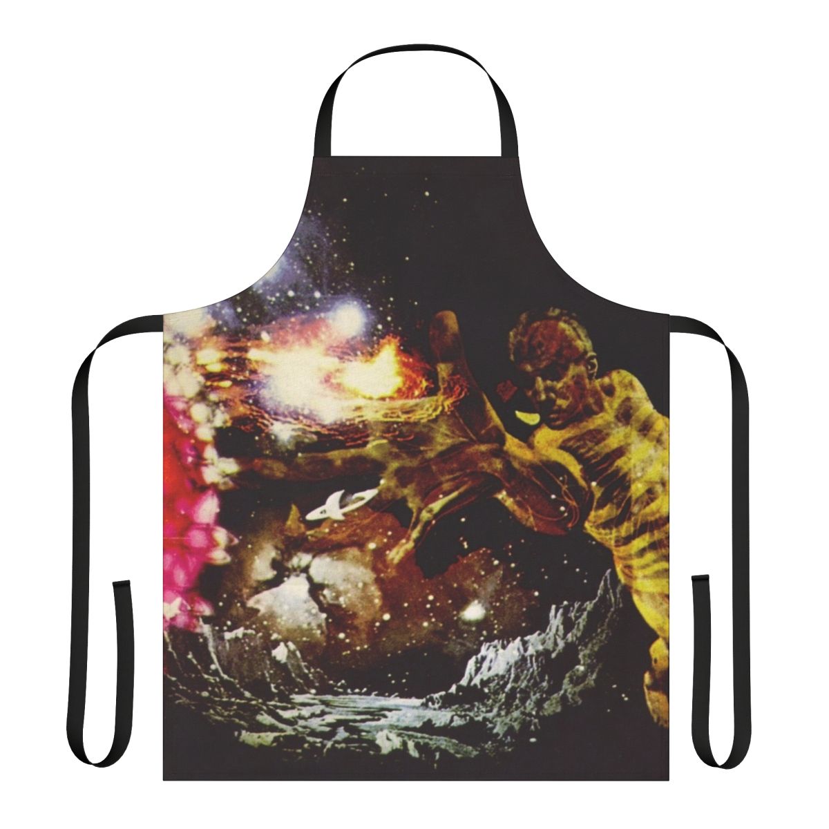 Colorful graphic apron featuring the iconic Santana III album cover design