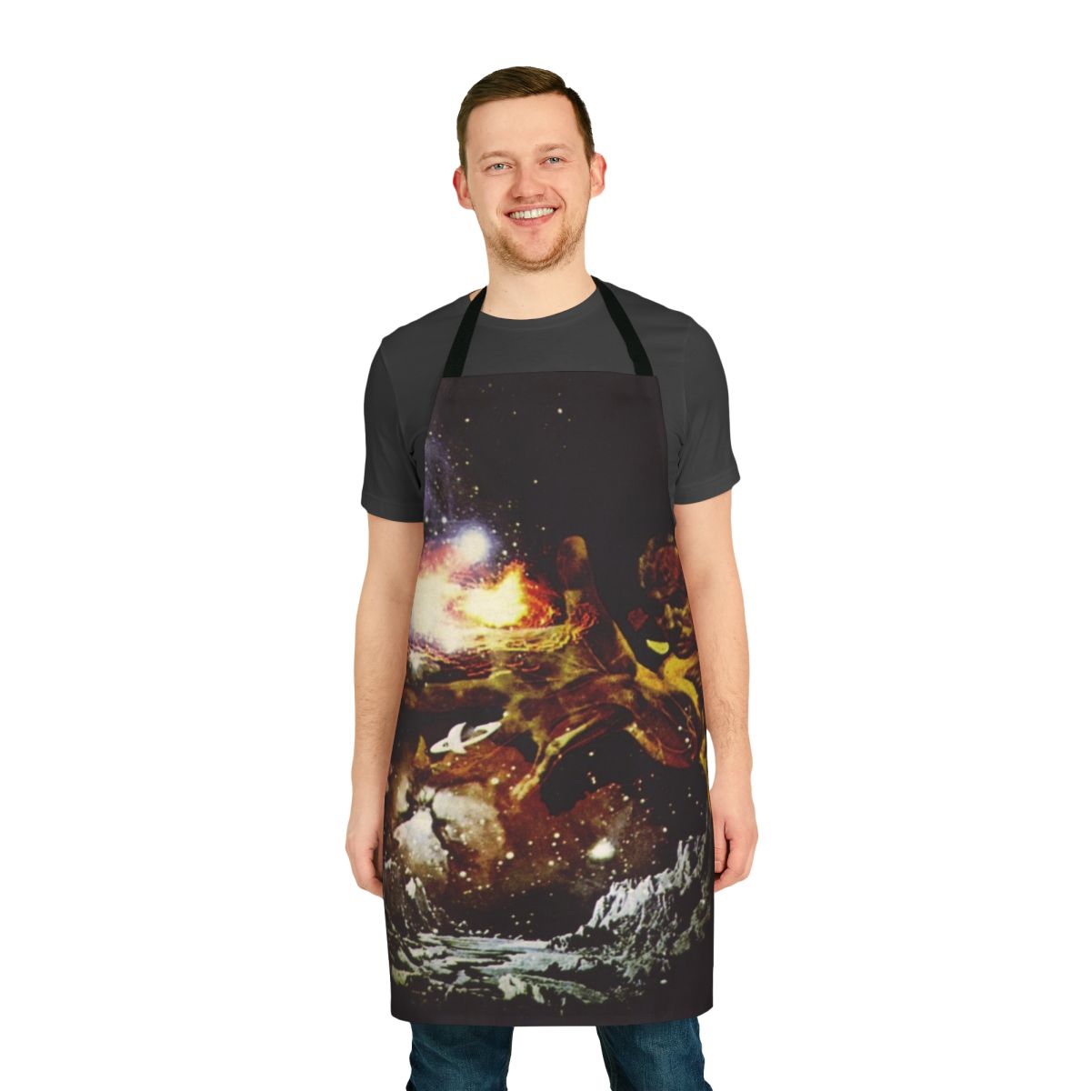 Colorful graphic apron featuring the iconic Santana III album cover design