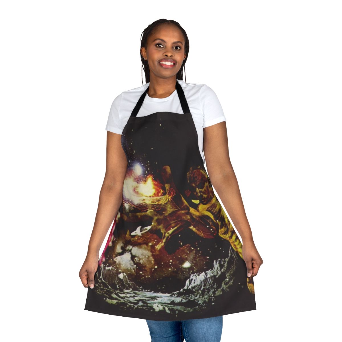 Colorful graphic apron featuring the iconic Santana III album cover design