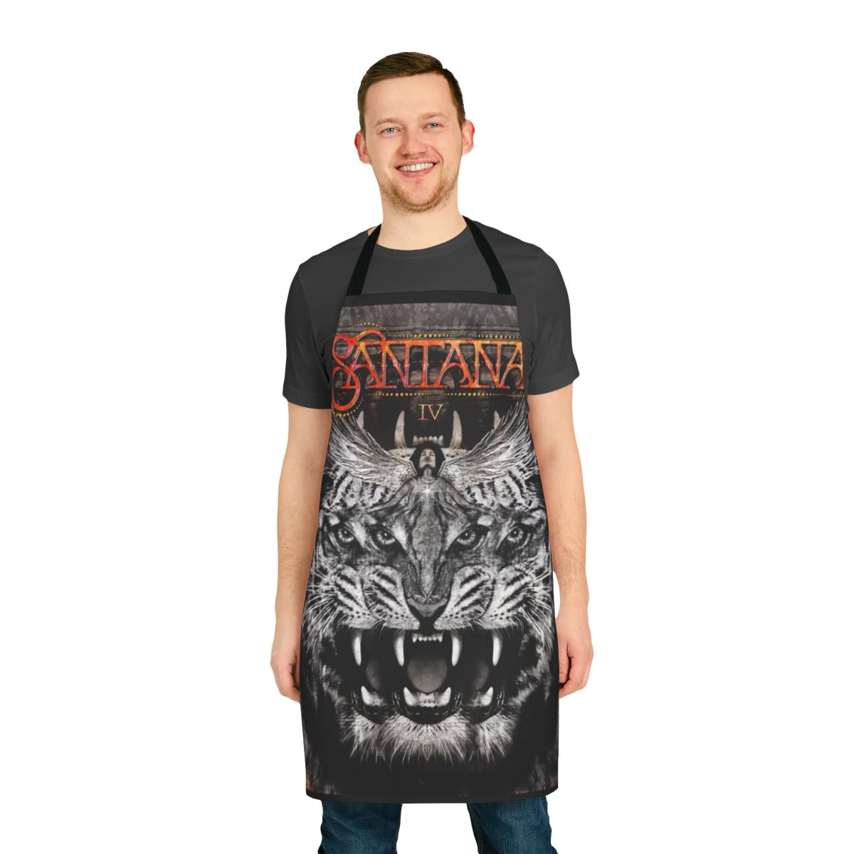 Santana-themed apron featuring classic album cover artwork